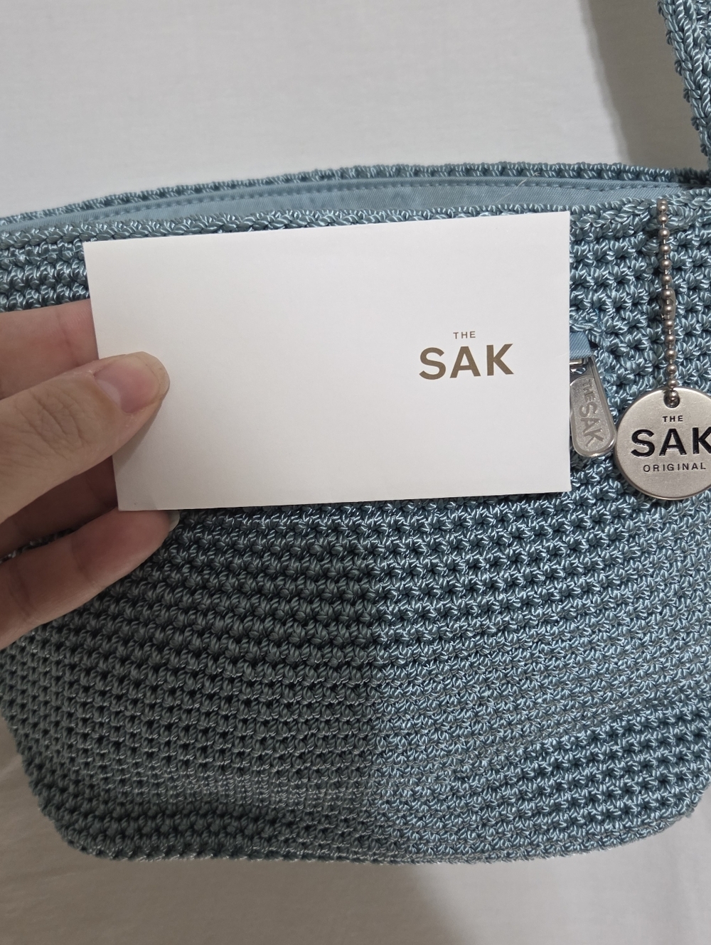 The Sak Sea Blue Crochet Crossbody Bag NWT - Picture 10 of 13